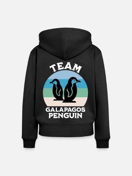 Galapagos Pinguin Sprüche - Frauen Premium Bio Zip Hoodie - Schwarz