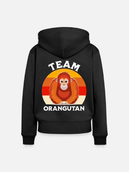 Orang Utan Sprüche - Frauen Premium Bio Zip Hoodie - Schwarz