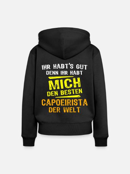 Capoeirista Geschenk - Frauen Premium Bio Zip Hoodie - Schwarz