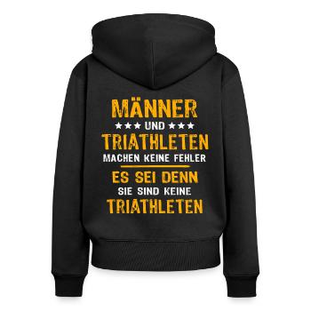 Triathlete Triathlon - Women's Premium Organic Zip Hoodie - black - Back - Julia (174cm)