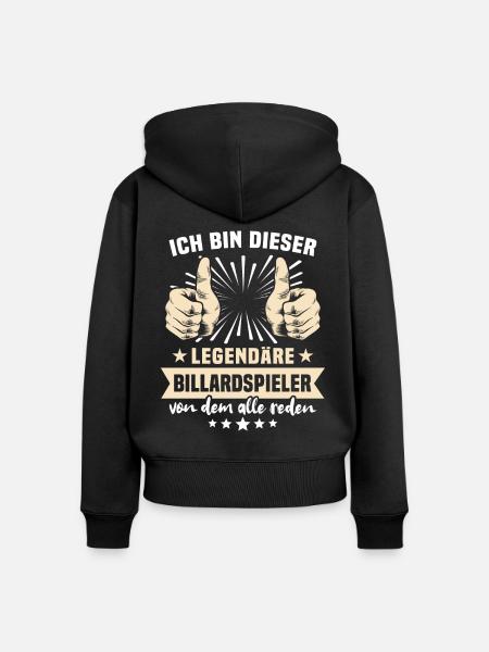 Billardspieler Sprüche - Frauen Premium Bio Zip Hoodie - Schwarz