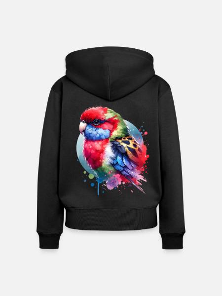 Rosella Motiv - Frauen Premium Bio Zip Hoodie - Schwarz