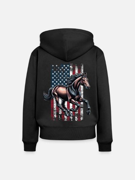 Standardbred US Traber - Frauen Premium Bio Zip Hoodie - Schwarz