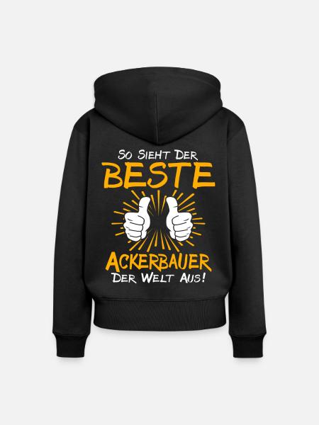 aAckerbauer Geschenkidee - Frauen Premium Bio Zip Hoodie - Schwarz