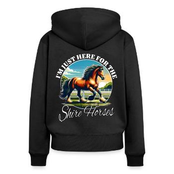 Drôle de dictons de cheval de comté - Sweat à capuche zippé Premium bio Femme - noir - Dos - Julia (174cm)