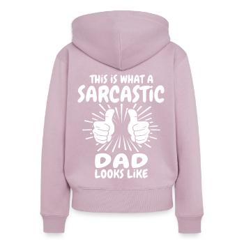 Sarkastischer Papa - Frauen Premium Bio Zip Hoodie - Altrosa - Hinten - Julia (174cm)