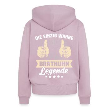 Roast chicken sayings - Women's Premium Organic Zip Hoodie - dusky pink - Back - Julia (174cm)