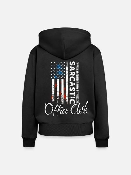 Sarkastischer Büroarbeiter - Frauen Premium Bio Zip Hoodie - Schwarz