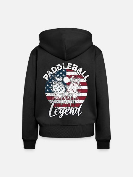 Paddleball Sprüche - Frauen Premium Bio Zip Hoodie - Schwarz