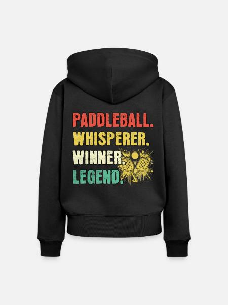 Paddleball Flüsterer Paddleball Legende - Frauen Premium Bio Zip Hoodie - Schwarz