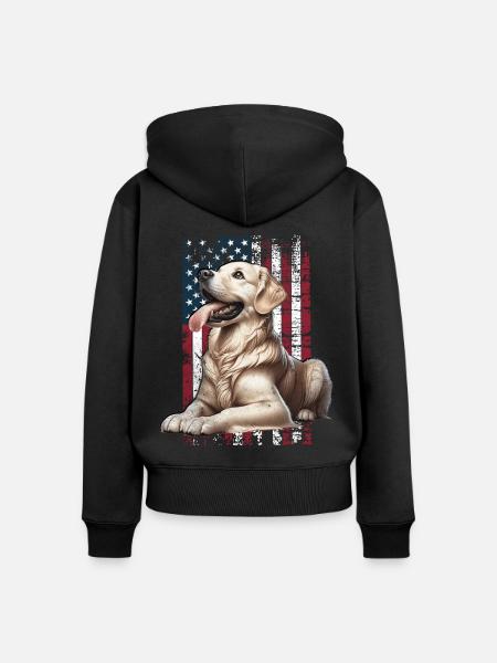 Labrador US Labrador - Frauen Premium Bio Zip Hoodie - Schwarz