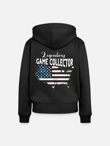 Spielesammler US - Frauen Premium Bio Zip Hoodie - Schwarz