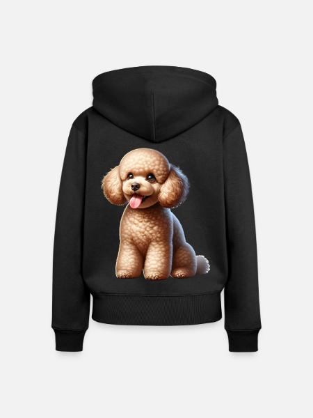 Pudel - Frauen Premium Bio Zip Hoodie - Schwarz