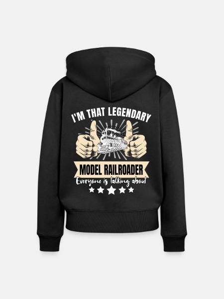Legendärer Modelleisenbahner - Frauen Premium Bio Zip Hoodie - Schwarz
