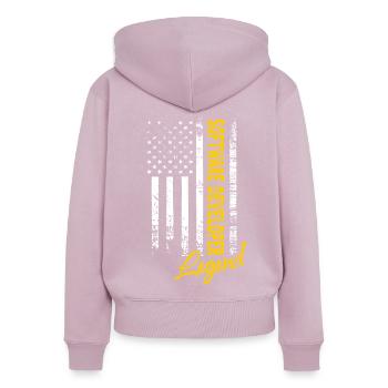 Software Developer Legend - Women's Premium Organic Zip Hoodie - dusky pink - Back - Julia (174cm)