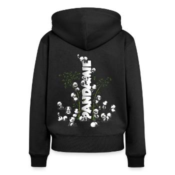 Panda's "Pandamie" cute cuddly panda bears - Women's Premium Organic Zip Hoodie - black - Back - Julia (174cm)