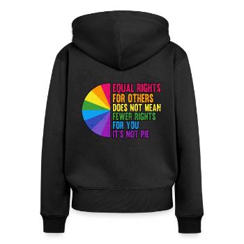 Equal Rights For Others LGBT Bi Pride Month - Frauen Premium Bio Zip Hoodie - Schwarz - Hinten - Julia (174cm)