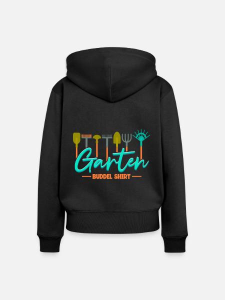 Gärtner Garten Buddel - Frauen Premium Bio Zip Hoodie - Schwarz