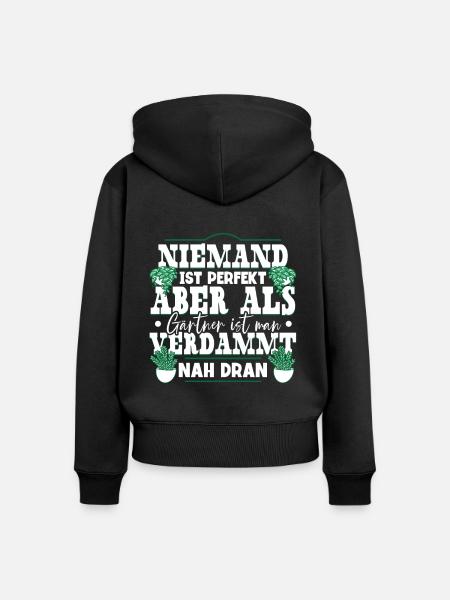 Garten Gärtner - Frauen Premium Bio Zip Hoodie - Schwarz