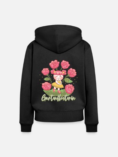 Gartenflüsterer Gartenflüsterin Garten Gärtner - Frauen Premium Bio Zip Hoodie - Schwarz
