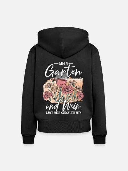 Mein Garten Gärtner - Frauen Premium Bio Zip Hoodie - Schwarz