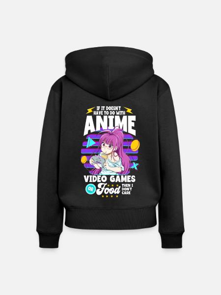 Anime Spruch Weeb Otaku - Frauen Premium Bio Zip Hoodie - Schwarz