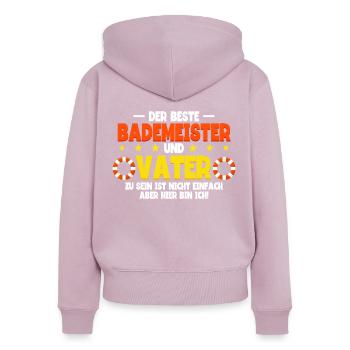 Rettungsschwimmer Bademeister - Frauen Premium Bio Zip Hoodie - Altrosa - Hinten - Julia (174cm)
