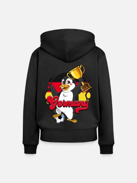 Deutschland Fußball - Frauen Premium Bio Zip Hoodie - Schwarz