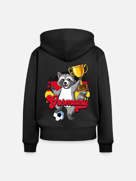 Deutschland Fußball - Frauen Premium Bio Zip Hoodie - Schwarz