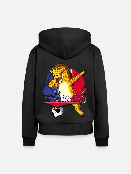 Frankreich Fußball - Frauen Premium Bio Zip Hoodie - Schwarz