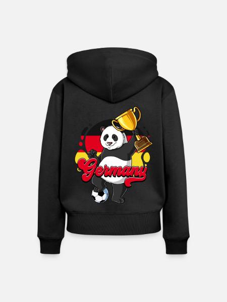 Deutschland Fußball - Frauen Premium Bio Zip Hoodie - Schwarz