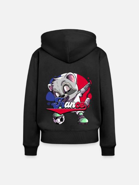 Frankreich Fußball - Frauen Premium Bio Zip Hoodie - Schwarz