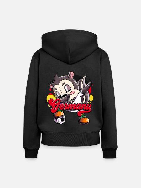 Deutschland Fußball - Frauen Premium Bio Zip Hoodie - Schwarz