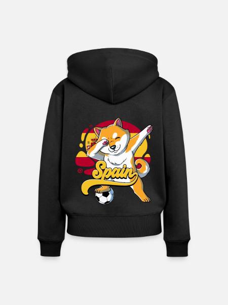 Spanien Fußball - Frauen Premium Bio Zip Hoodie - Schwarz