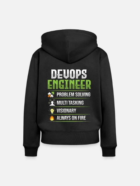 Devops Sys-Admin Entwickler - Frauen Premium Bio Zip Hoodie - Schwarz