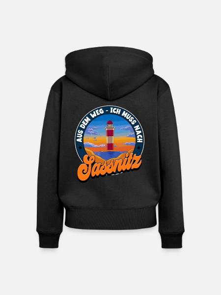 Sassnitz - Frauen Premium Bio Zip Hoodie - Schwarz