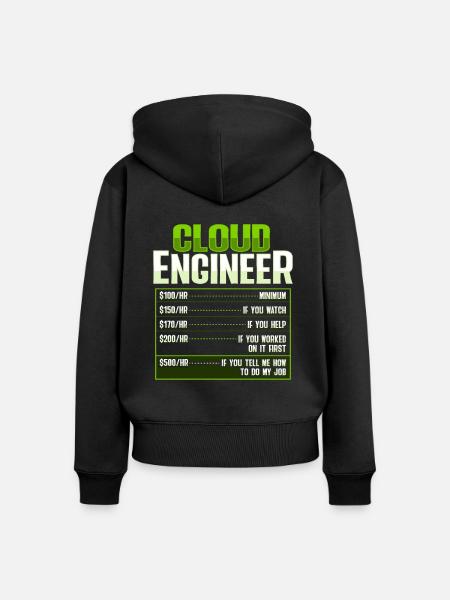 Sys-Admin und Entwickler Cloud-Devops-Ingenieur - Frauen Premium Bio Zip Hoodie - Schwarz