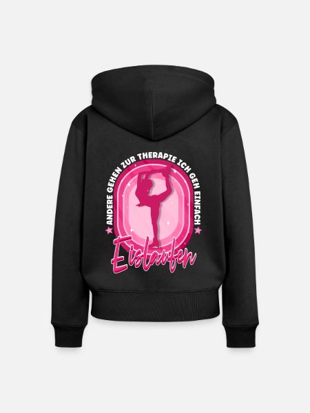 Eislaufen - Frauen Premium Bio Zip Hoodie - Schwarz