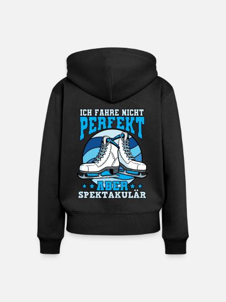 Eislaufen - Frauen Premium Bio Zip Hoodie - Schwarz