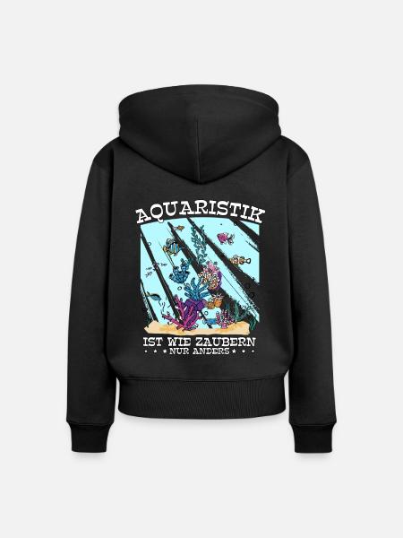 Aquarianer - Frauen Premium Bio Zip Hoodie - Schwarz