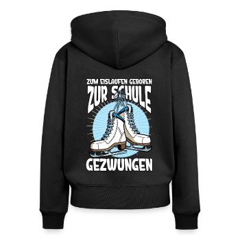 Eislaufen - Frauen Premium Bio Zip Hoodie - Schwarz - Hinten - Julia (174cm)
