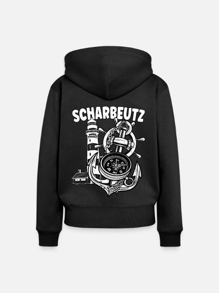 Scharbeutz - Frauen Premium Bio Zip Hoodie - Schwarz