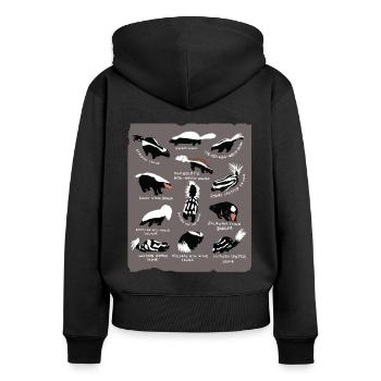 Mouffette - Sweat à capuche zippé Premium bio Femme - noir - Dos - Julia (174cm)