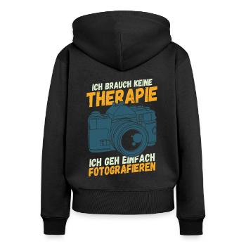 Fotografieren Fotografen - Frauen Premium Bio Zip Hoodie - Schwarz - Hinten - Julia (174cm)