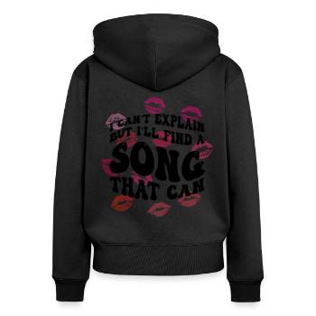 Coquette Esthétique Centre-ville - Sweat à capuche zippé Premium bio Femme - noir - Dos - Julia (174cm)