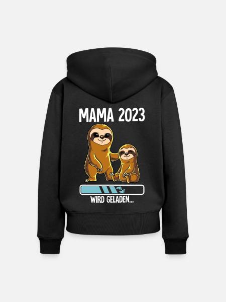 Werdende Mama 2023 - Frauen Premium Bio Zip Hoodie - Schwarz