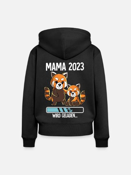 Werdende Mama 2023 - Frauen Premium Bio Zip Hoodie - Schwarz