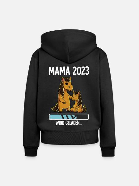 Werdende Mama 2023 - Frauen Premium Bio Zip Hoodie - Schwarz