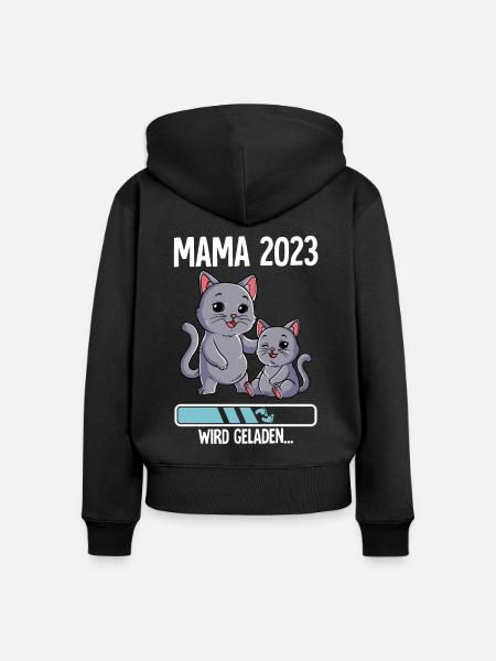 Werdende Mama 2023 - Frauen Premium Bio Zip Hoodie - Schwarz