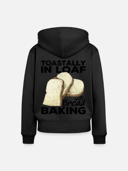 Lustiger Brotbacken-Bäcker - Frauen Premium Bio Zip Hoodie - Schwarz